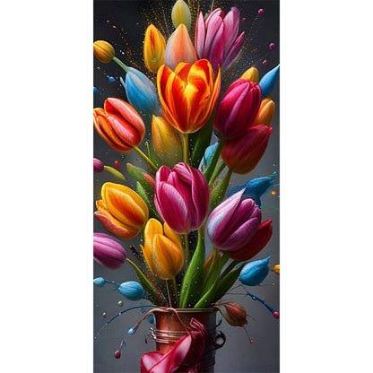 Warm Blooming Flowers - Full Square Drill Diamond Painting 40*80CM