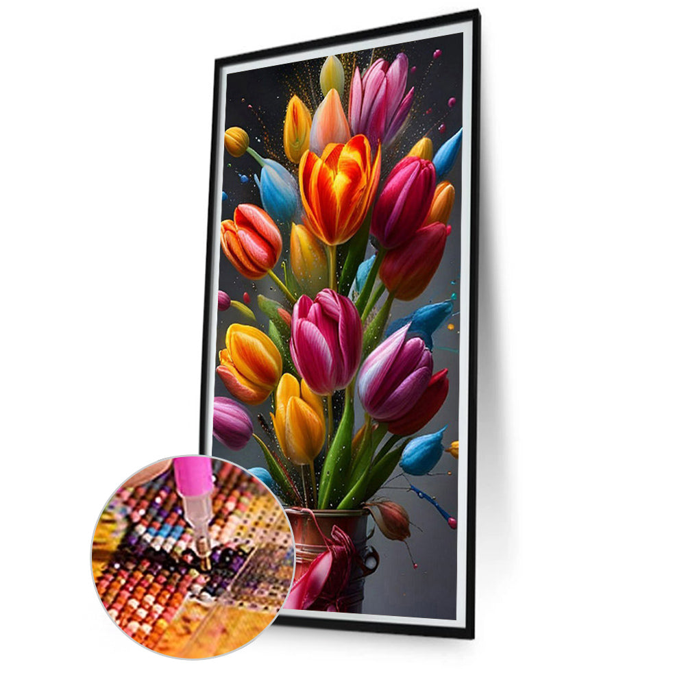 Warm Blooming Flowers - Full Square Drill Diamond Painting 40*80CM