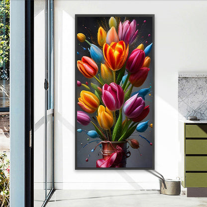 Warm Blooming Flowers - Full Square Drill Diamond Painting 40*80CM