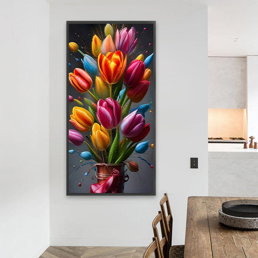 Warm Blooming Flowers - Full Square Drill Diamond Painting 40*80CM