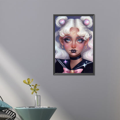 Dark Candy Girl - Full AB Round Drill Diamond Painting 40*60CM