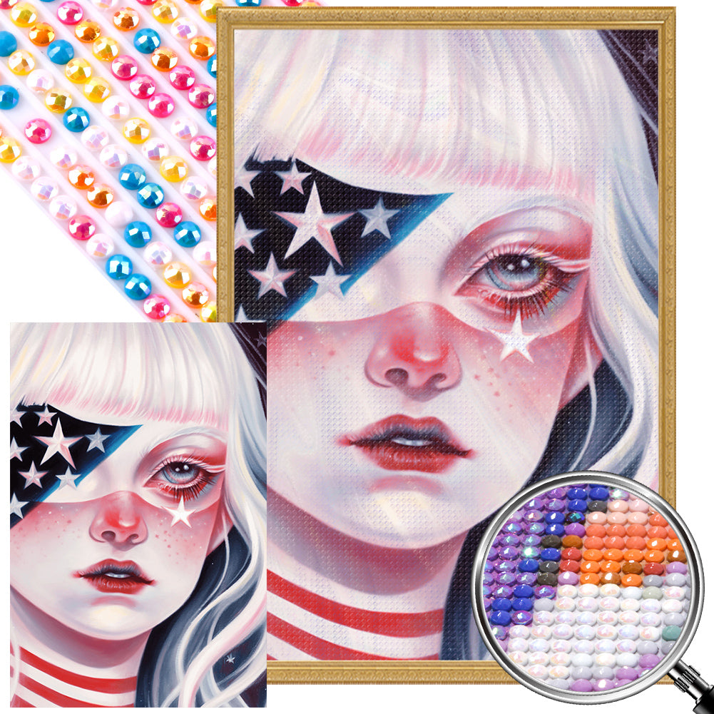 Dark Candy Girl - Full AB Round Drill Diamond Painting 40*60CM