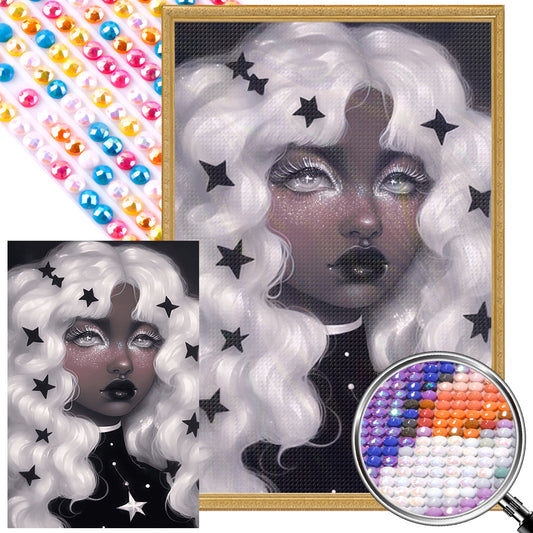 Dark Candy Girl - Full AB Round Drill Diamond Painting 40*60CM