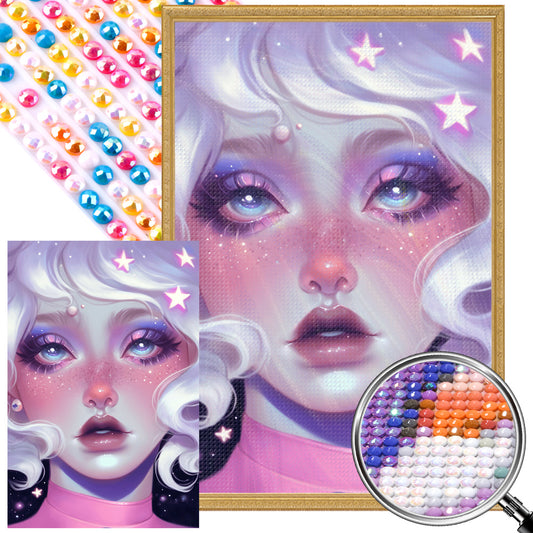 Dark Candy Girl - Full AB Round Drill Diamond Painting 40*60CM