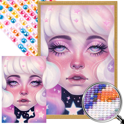 Dark Candy Girl - Full AB Round Drill Diamond Painting 40*60CM