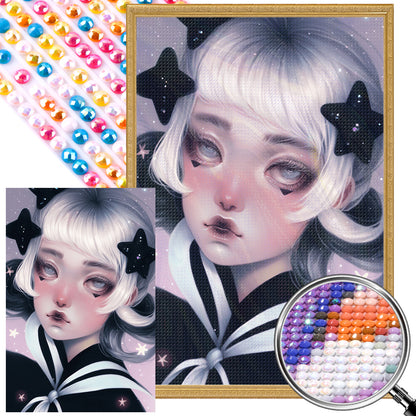 Dark Candy Girl - Full AB Round Drill Diamond Painting 40*60CM