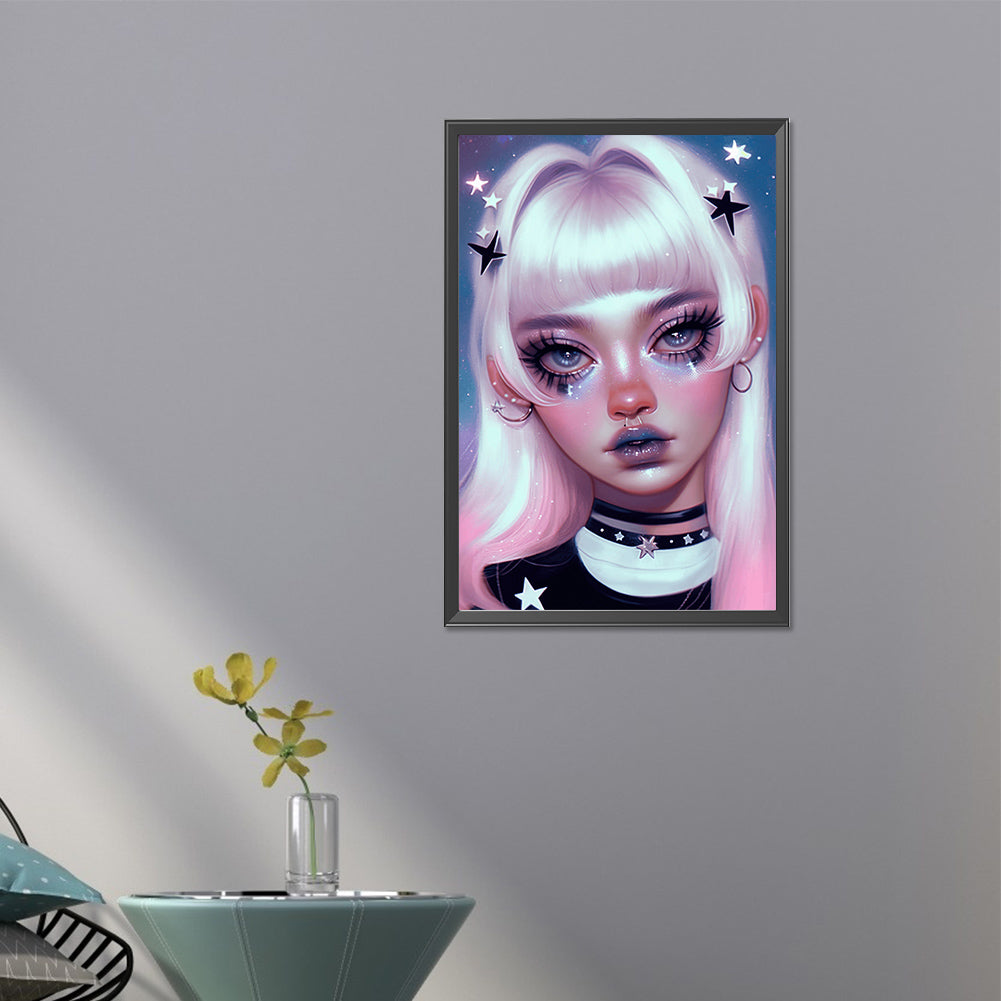 Dark Candy Girl - Full AB Round Drill Diamond Painting 40*60CM