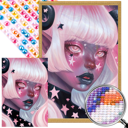 Dark Candy Girl - Full AB Round Drill Diamond Painting 40*60CM