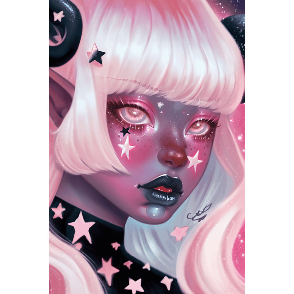 Dark Candy Girl - Full AB Round Drill Diamond Painting 40*60CM