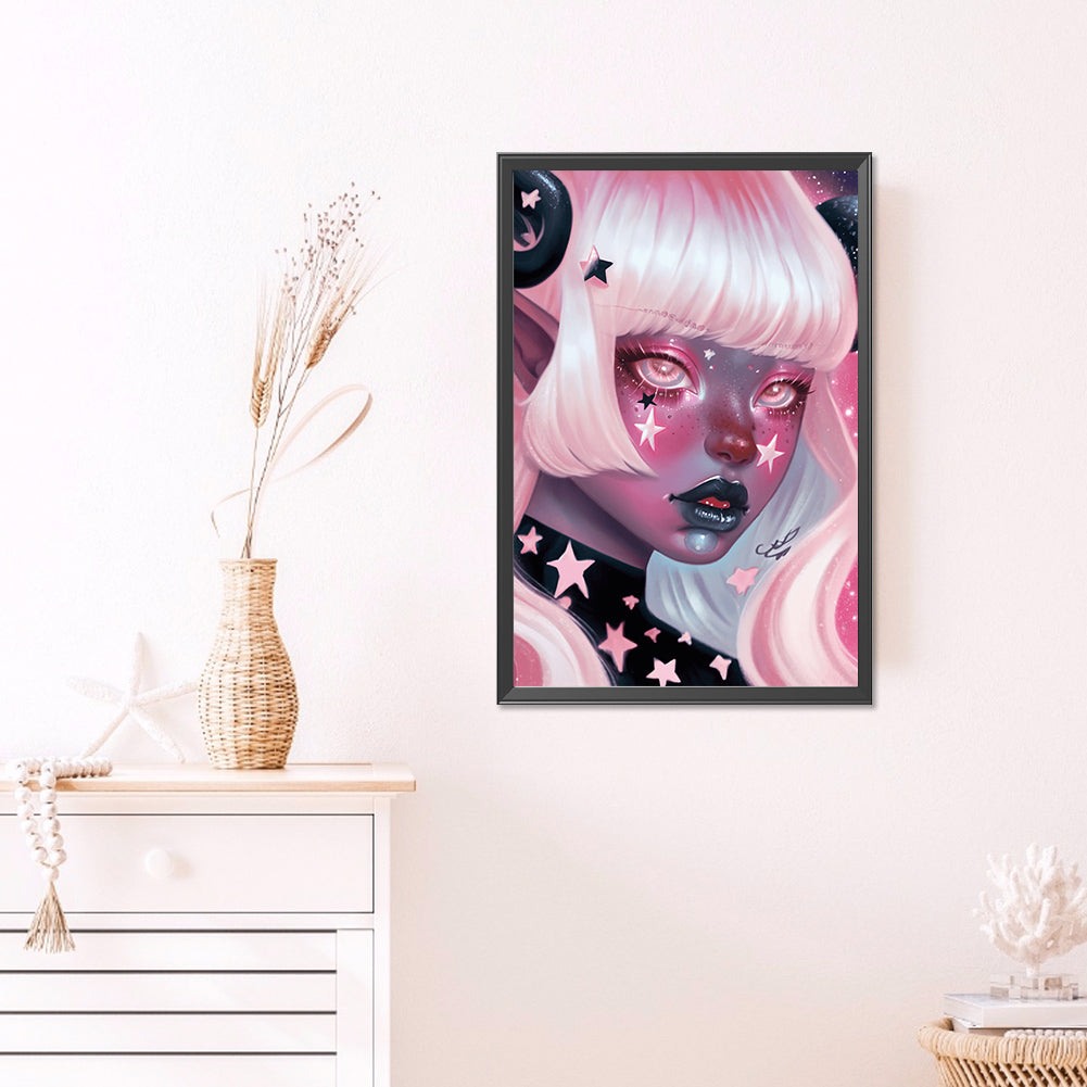 Dark Candy Girl - Full AB Round Drill Diamond Painting 40*60CM