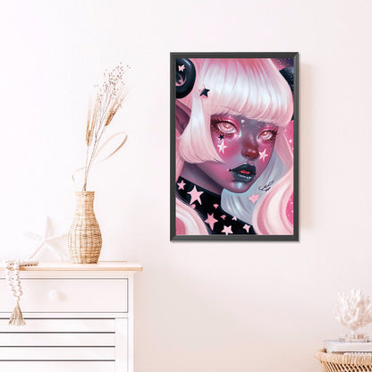 Dark Candy Girl - Full AB Round Drill Diamond Painting 40*60CM