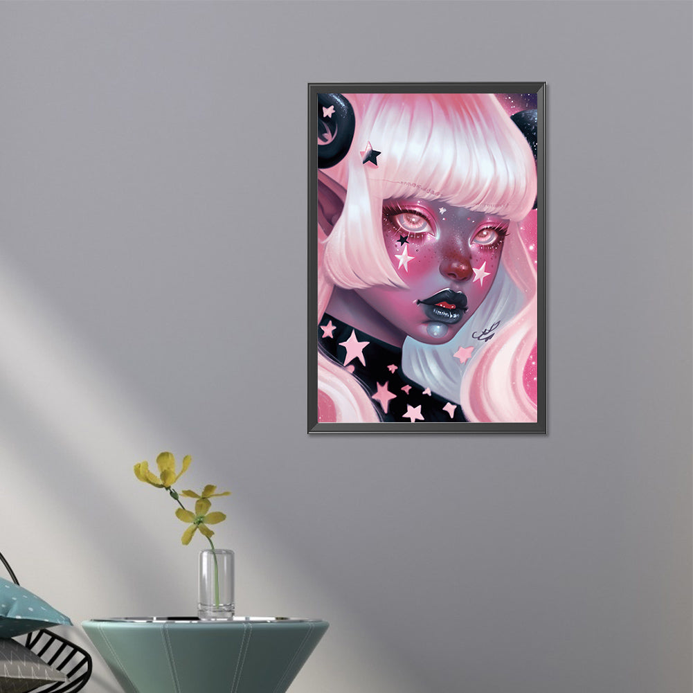 Dark Candy Girl - Full AB Round Drill Diamond Painting 40*60CM
