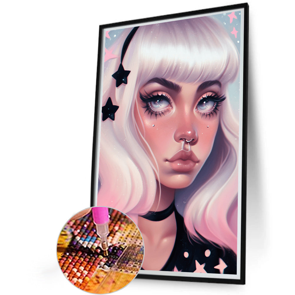 Dark Candy Girl - Full AB Round Drill Diamond Painting 40*60CM