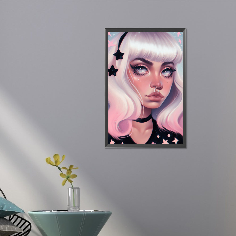 Dark Candy Girl - Full AB Round Drill Diamond Painting 40*60CM