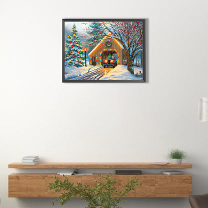 Rustic Christmas Cottage - Full Square Drill Diamond Painting 40*30CM