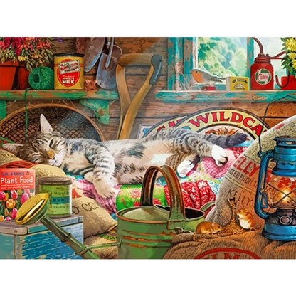 Lazy Cat - Full Square Drill Diamond Painting 40*30CM