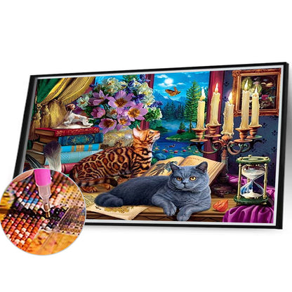 Lazy Cat - Full Square Drill Diamond Painting 40*30CM