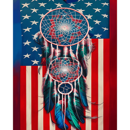 American Flag Dream Catcher - Full Square Drill Diamond Painting 40*50CM