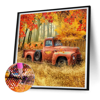 Red Classic Car - Full Round Drill Diamond Painting 30*30CM