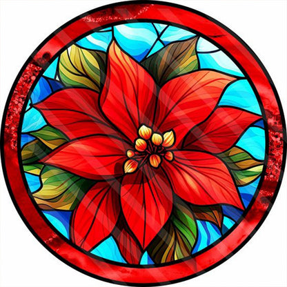 Round Poinsettia - Full Round Drill Diamond Painting 30*30CM