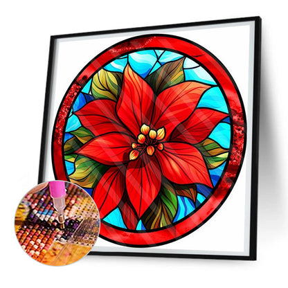 Round Poinsettia - Full Round Drill Diamond Painting 30*30CM