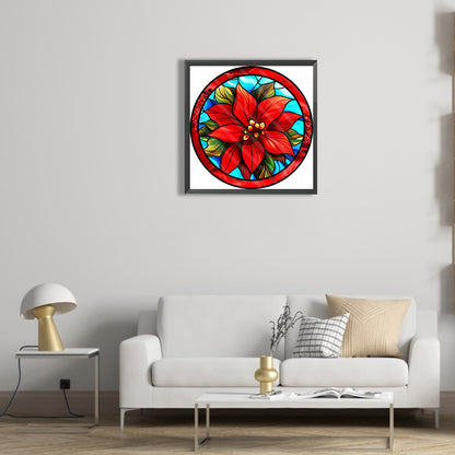 Round Poinsettia - Full Round Drill Diamond Painting 30*30CM
