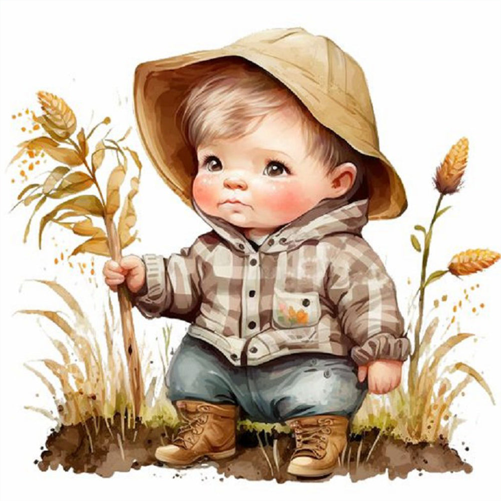 Farm Kid - Full Round Drill Diamond Painting 30*30CM