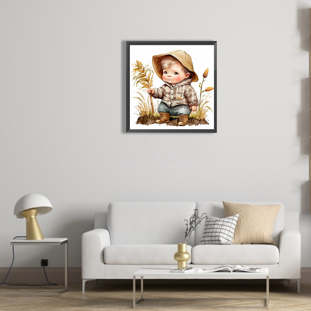 Farm Kid - Full Round Drill Diamond Painting 30*30CM