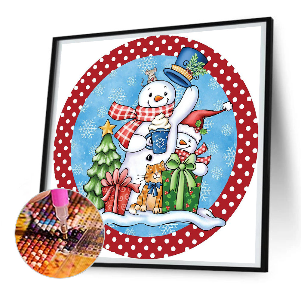 Snowman - Full Round Drill Diamond Painting 30*30CM