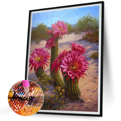 Cactus Flower - Full Round Drill Diamond Painting 30*40CM