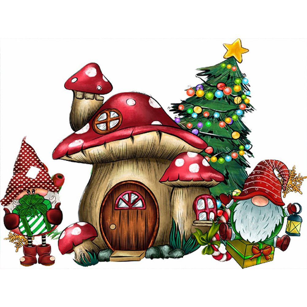 Goblin Mushroom House - Full Round Drill Diamond Painting 40*30CM