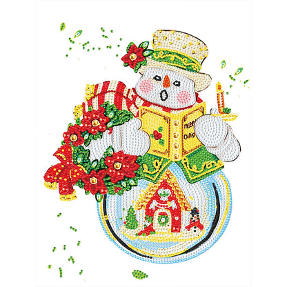 Poetry Snowman¡¤Little Green - Special Shaped Drill Diamond Painting 30*40CM