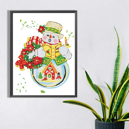 Poetry Snowman¡¤Little Green - Special Shaped Drill Diamond Painting 30*40CM