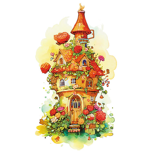 Rose House - Special Shaped Drill Diamond Painting 30*50CM