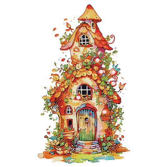 Green Leaf House - Special Shaped Drill Diamond Painting 30*50CM