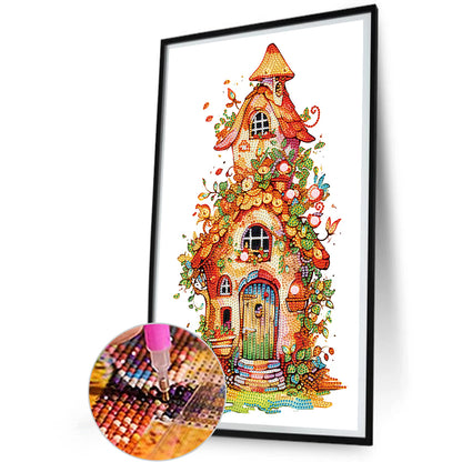 Green Leaf House - Special Shaped Drill Diamond Painting 30*50CM