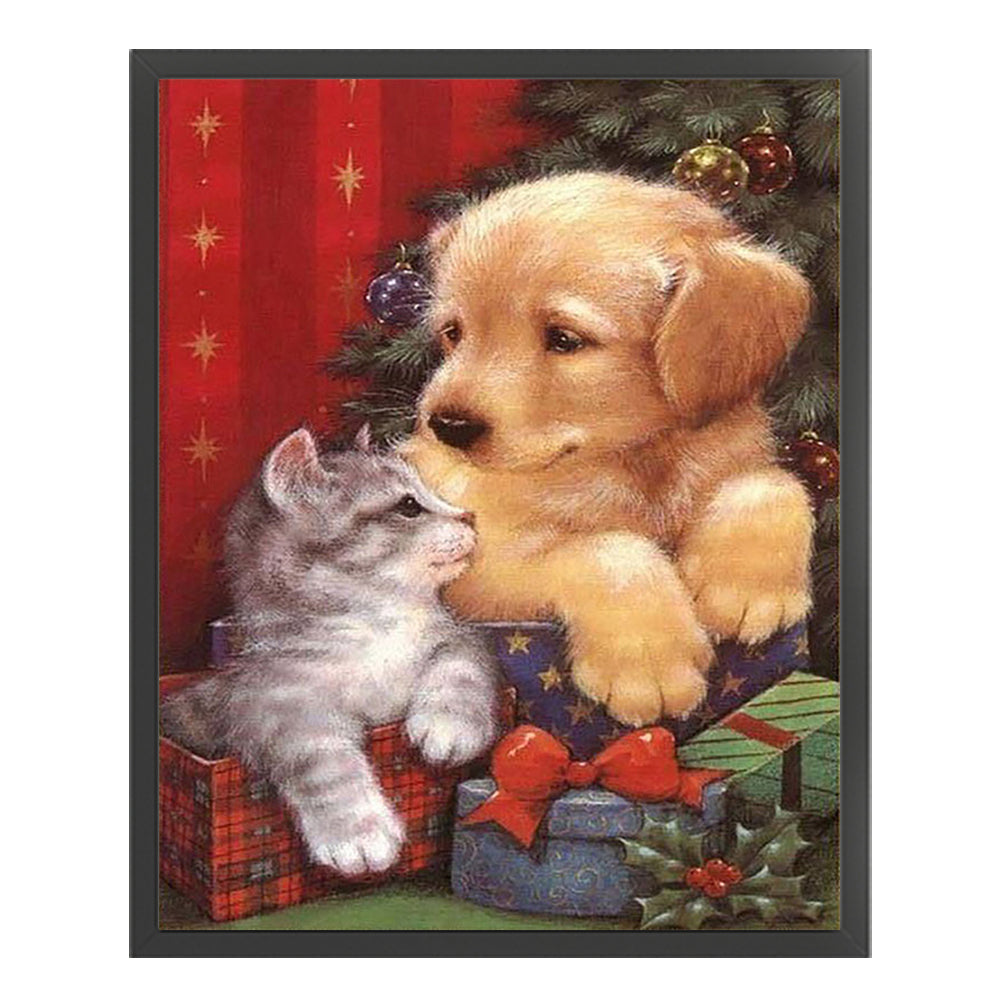 Christmas Puppies And Kittens - 11CT Stamped Cross Stitch 40*50CM