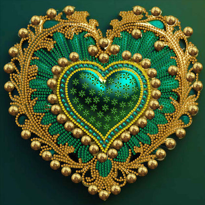 Peacock Heart - Special Shaped Drill Diamond Painting  30*30CM