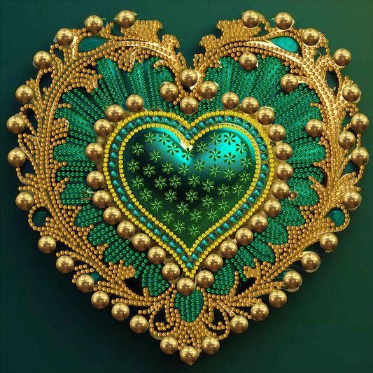 Peacock Heart - Special Shaped Drill Diamond Painting  30*30CM