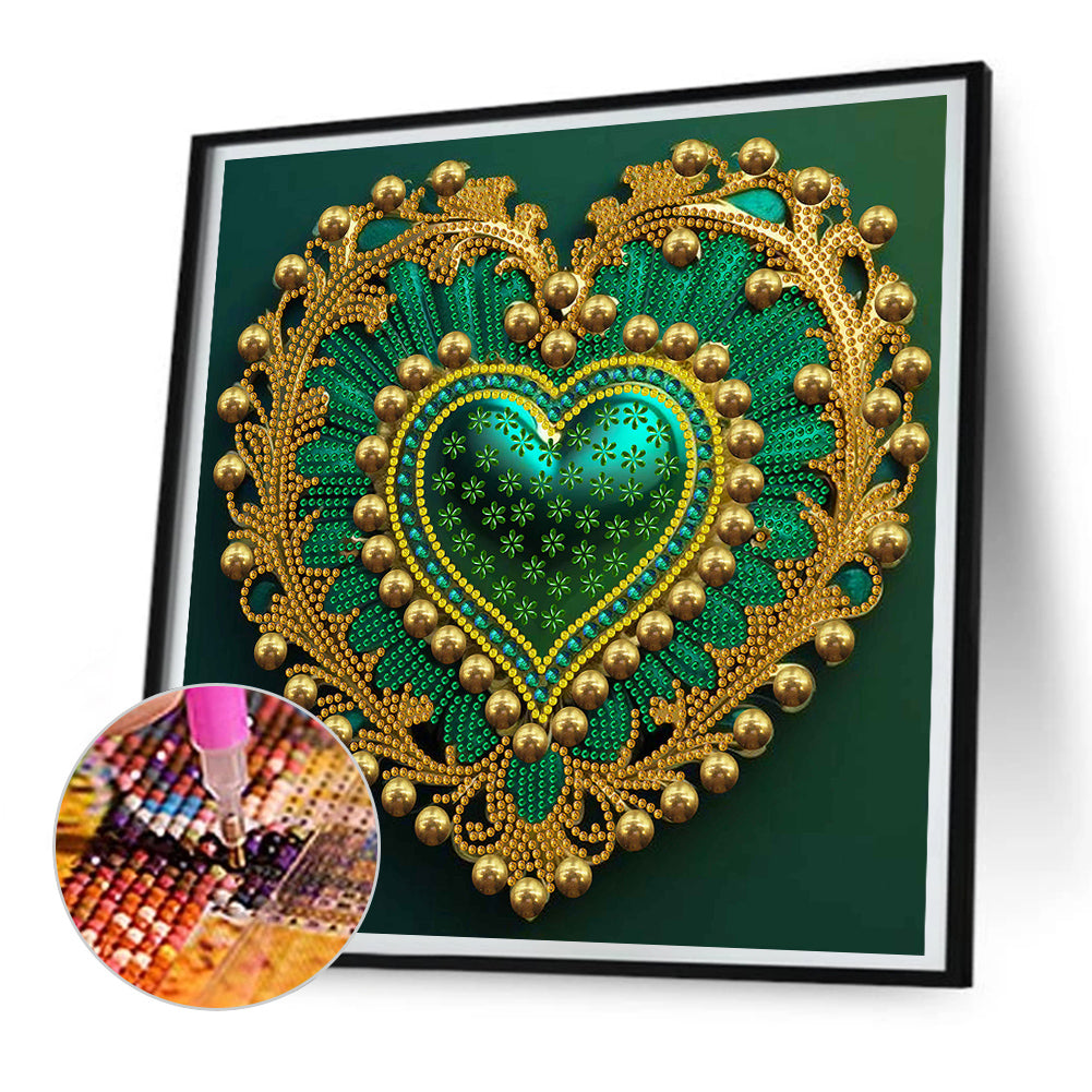 Peacock Heart - Special Shaped Drill Diamond Painting  30*30CM