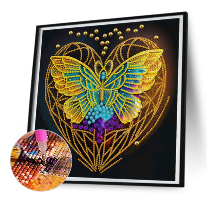 Butterfly Heart - Special Shaped Drill Diamond Painting  30*30CM