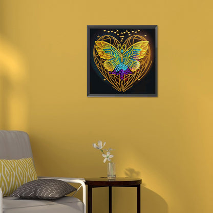 Butterfly Heart - Special Shaped Drill Diamond Painting  30*30CM