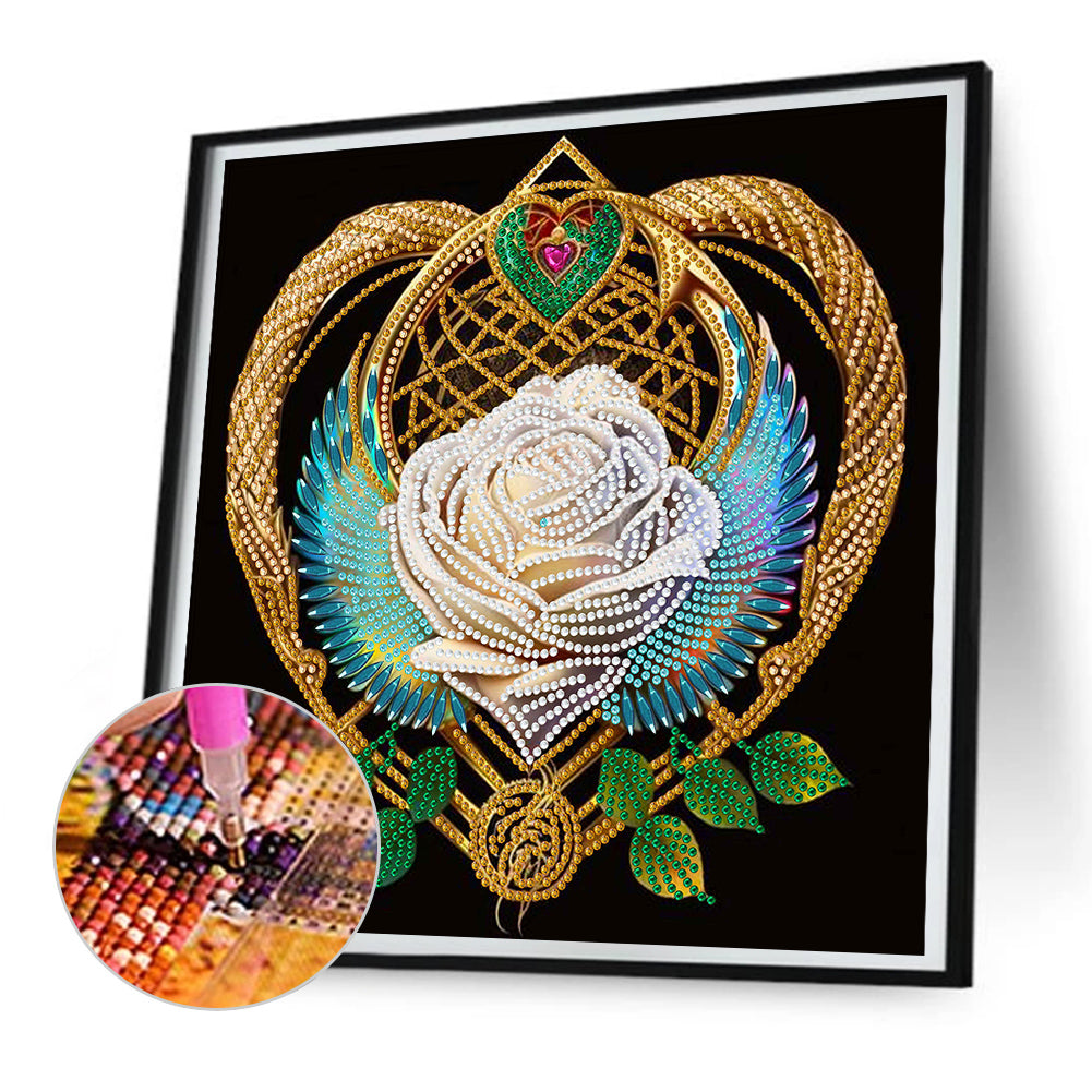 Rose Heart - Special Shaped Drill Diamond Painting  30*30CM