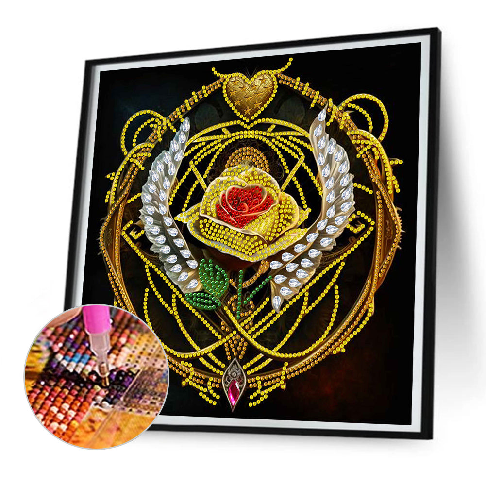 Rose Heart - Special Shaped Drill Diamond Painting  30*30CM