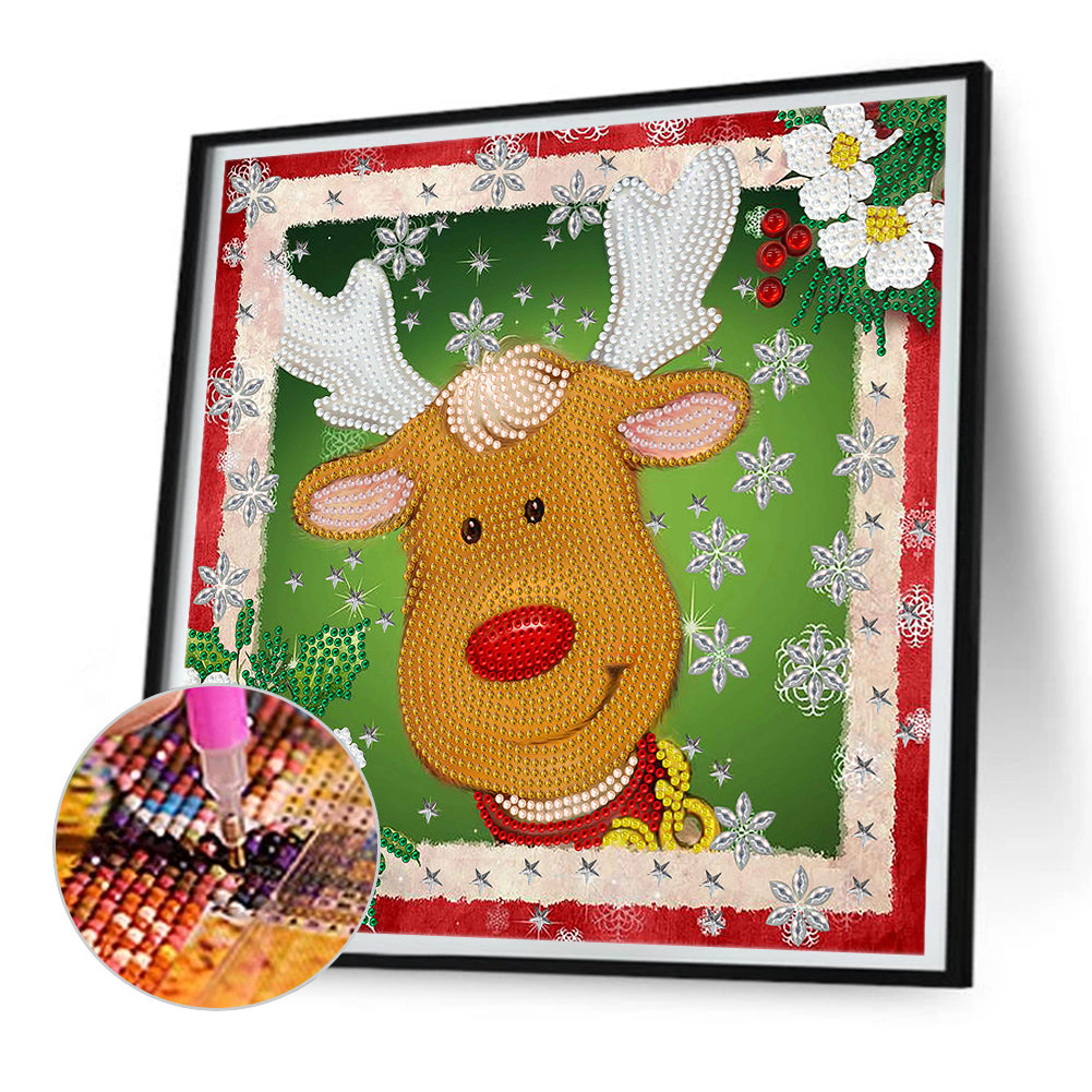 Christmas Elk - Special Shaped Drill Diamond Painting 30*30CM