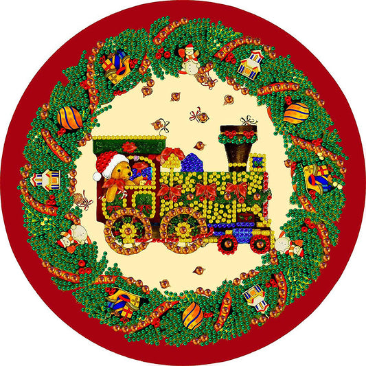 Christmas Wreath Train - Special Shaped Drill Diamond Painting  30*30CM