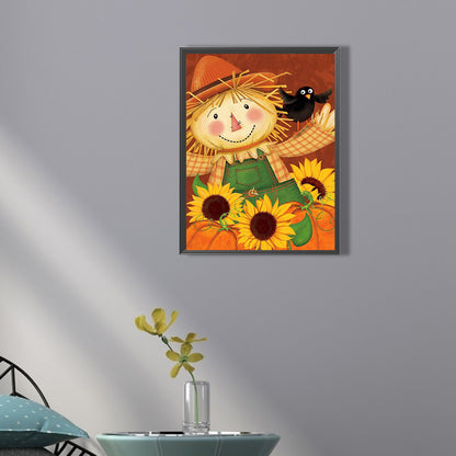 Sunflower Scarecrow - Full Square Drill Diamond Painting 30*40CM