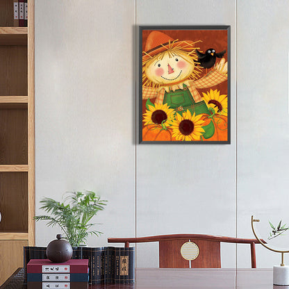 Sunflower Scarecrow - Full Square Drill Diamond Painting 30*40CM