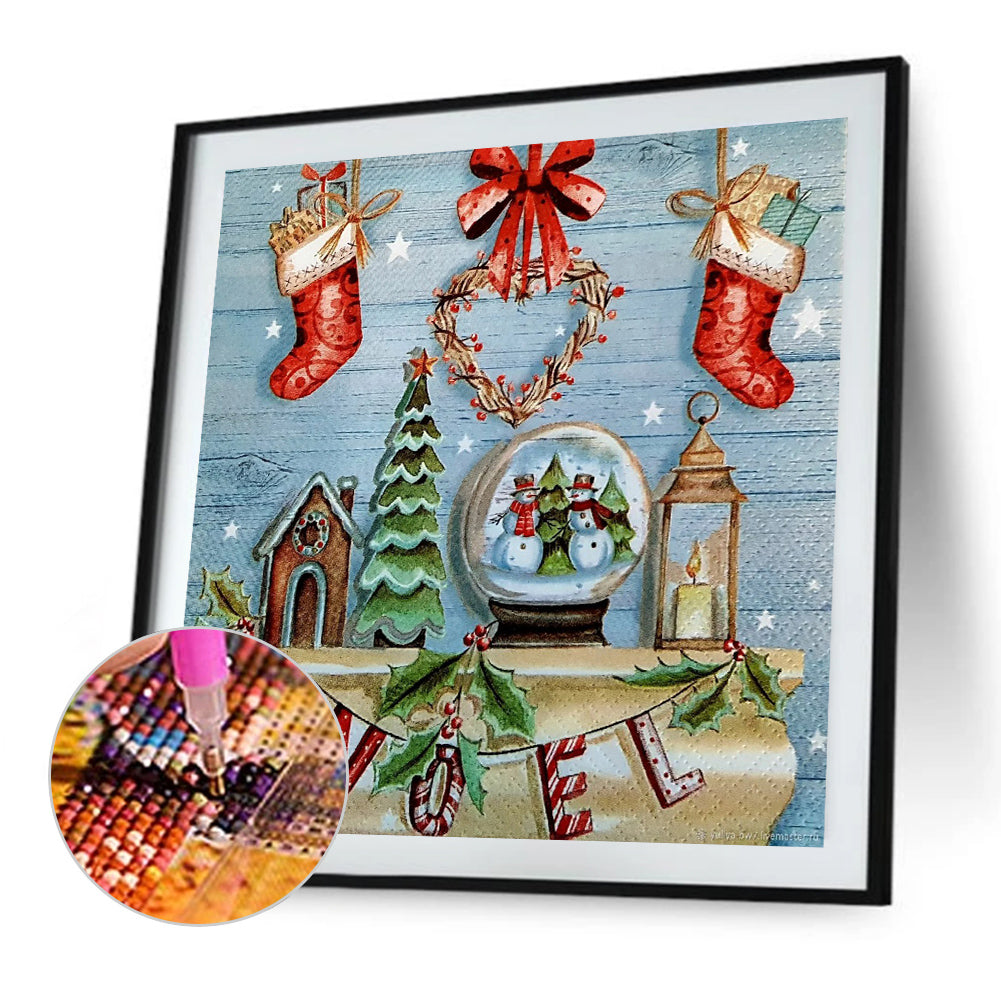 Christmas Decoration Wall - Full Round Drill Diamond Painting 40*40CM