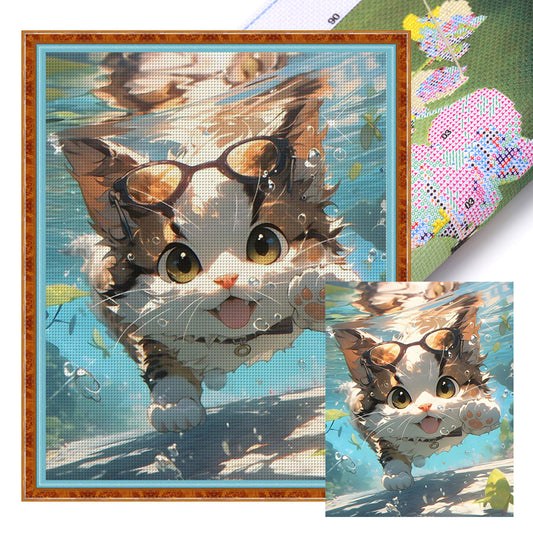 Cat - 11CT Stamped Cross Stitch 40*50CM